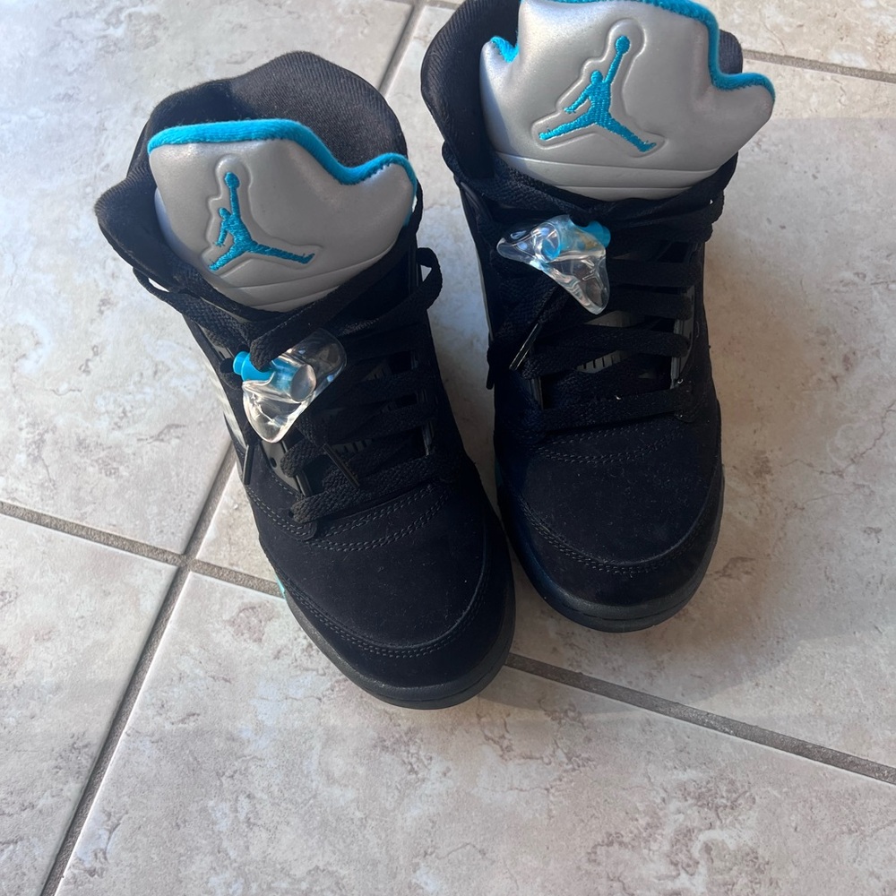 Jordan Black and Blue High-Top Sneakers